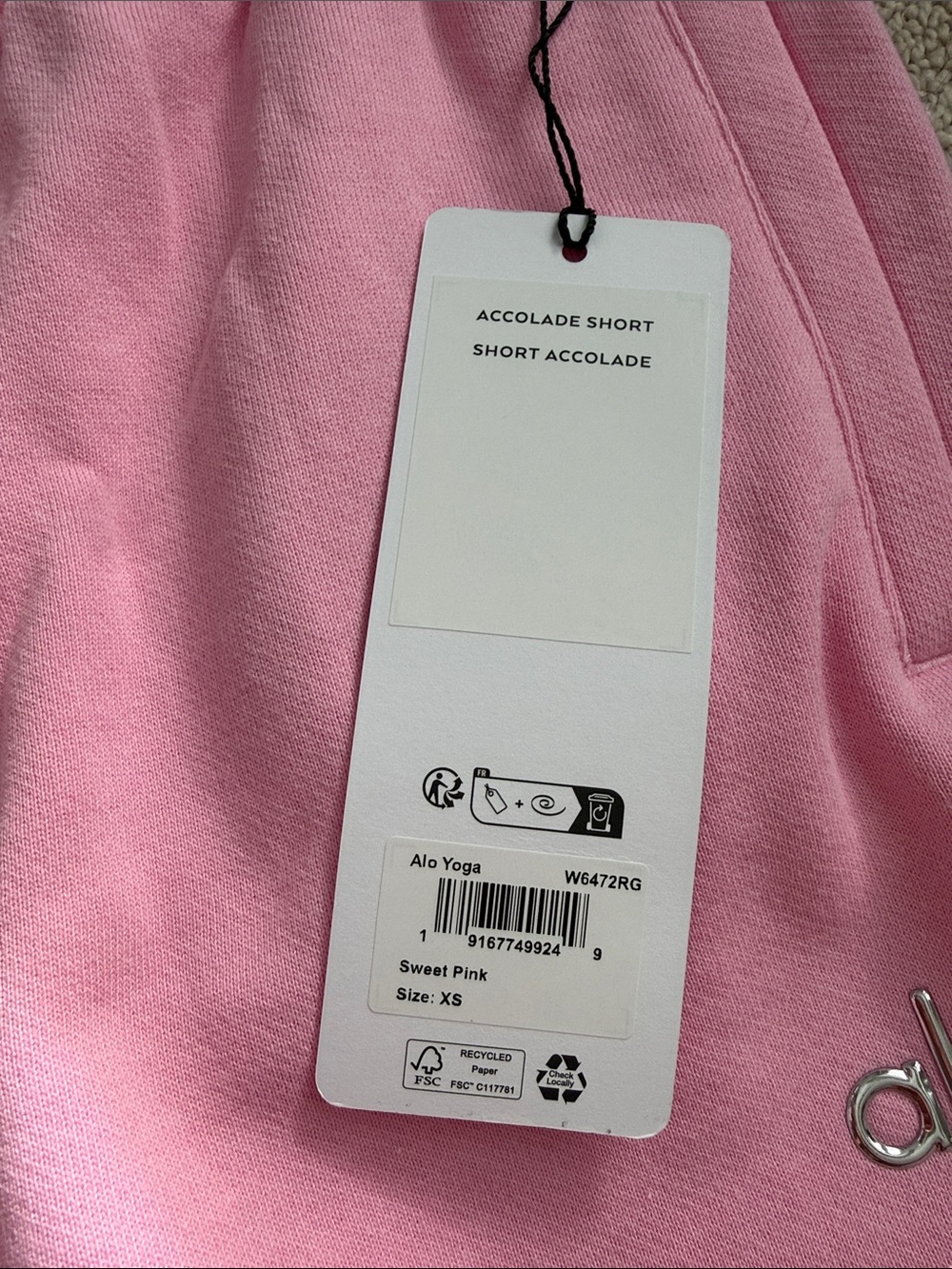 NWT Alo Accolade Short Sweet Pink XS - Picture 3 of 5